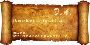 Davidovits Ancilla névjegykártya